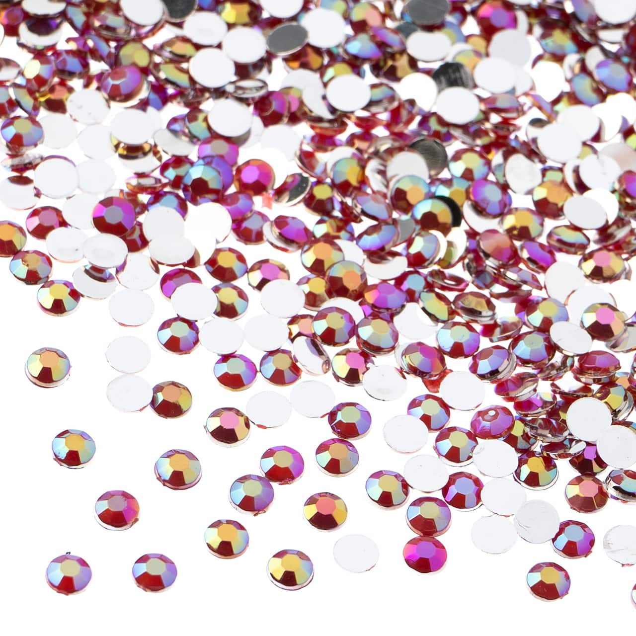 John Bead Acrylic Round Flat Back Rhinestones, 4mm